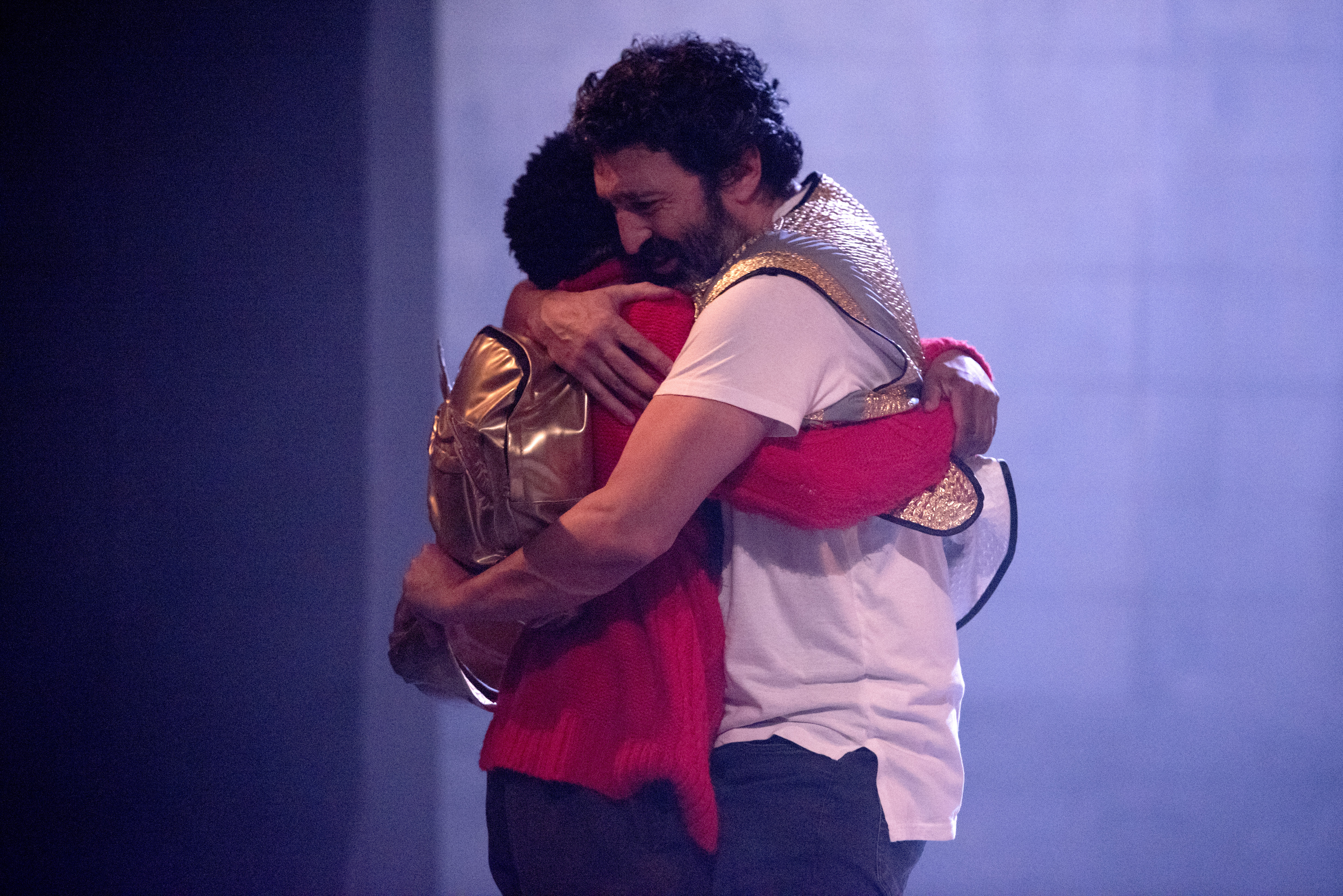 Marshall Defender Nyanhete as Icarus and Selva Rasalingam as Daedalus in Icarus at the Unicorn Theatre. Photo by Camilla Greenwell.jpg