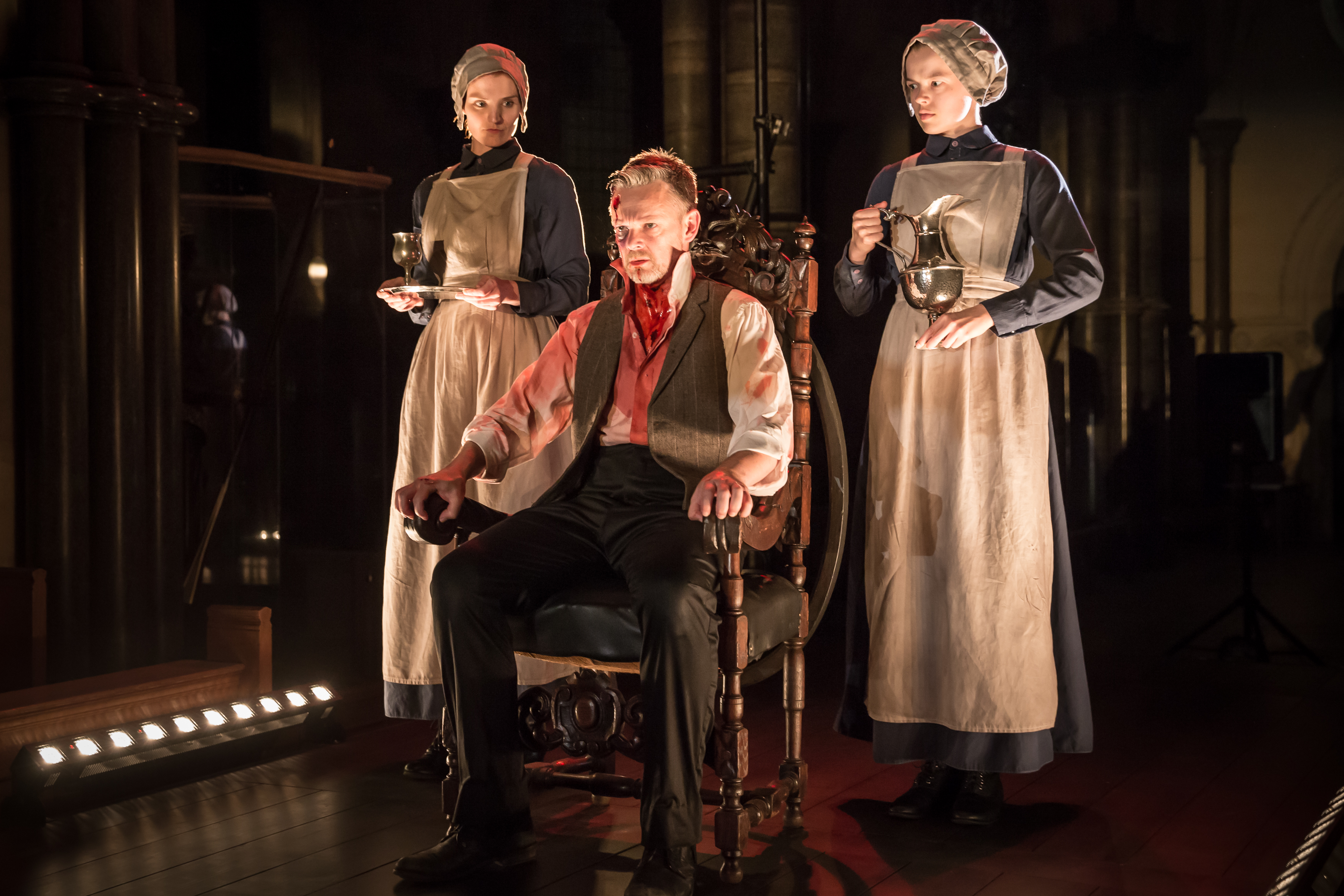 Antic Disposition's Macbeth, Bryony Tebbutt, Peter Collis and Robyn Holdaway (Credit Scott Rylander)