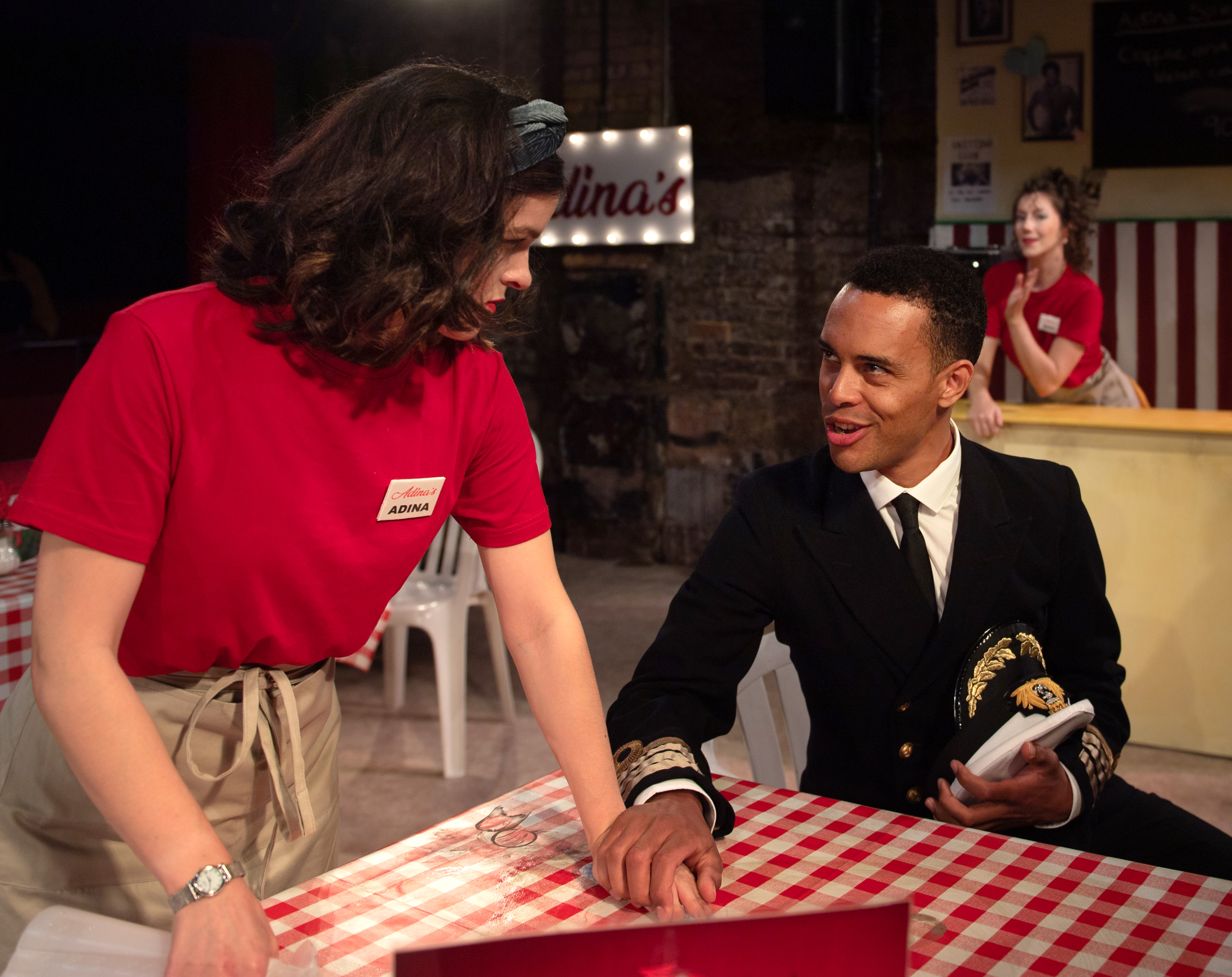 The Elixir of Love (c) Bill Knight. From left to right_ Alys Roberts, Themba Mvula, Caroline Taylor